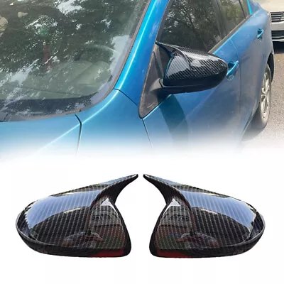 Carbon Fiber Horn Side Rearview Mirror Cover Cap For Mazda 6 2009-2015 • $43.47