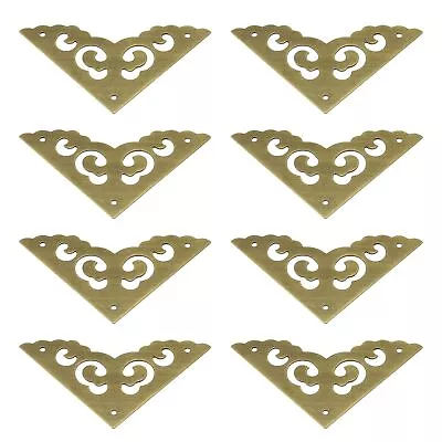 8 Pieces Bronze Brass Corner Protector Antique Flat Corners Bracket With Moun... • $12.67