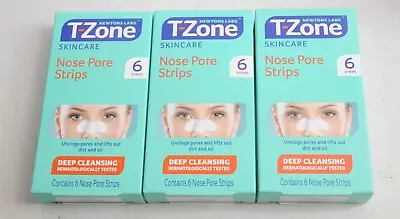 3 X 6 T-Zone Nose Pore Strips Deep Cleansing Blackhead - Sealed - Free Delivery! • £12.95