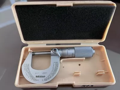 Mitutoyo Micrometer M225-1  Used In Case 0.0001   • $25