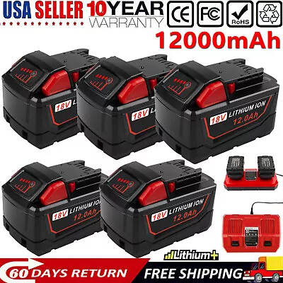 Dual Charger 12.0Ah Battery For Milwaukee For M18 18V 12.0Ah Extended Capacity • $38.99