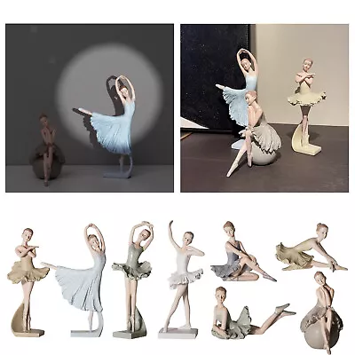 Resin Figurine Ballet Dancer Desktop Shelf Ornament Home Decor Birthday Gift • £20.05