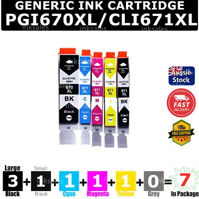 7x Generic Ink PGI-670XL CLI-671XL For Canon PIXMA MG5760 MG5766 MG6860 TS5060 • $15.80