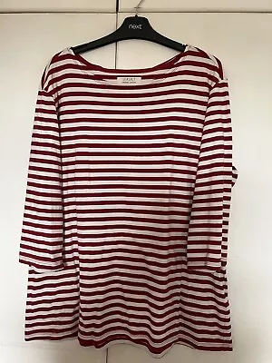 Seasalt Ladies Sailor Top In Red And White Stripe Size 20  • £9.99