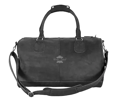 HOLDALL Large Duffel Weekend Bag Vintage CRAZY HORSE LEATHER Travel Gym Luggage • £139.99