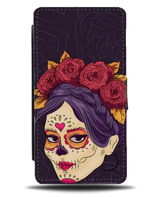 Mexican Floral Skull Lady Flip Wallet Case Skulls Sugar Skeleton Girl Girls M735 • £19.99