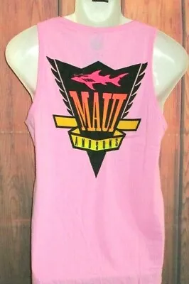 Mens Maui And Sons Shark Pink Tank Top T-shirt Size L • $18.90