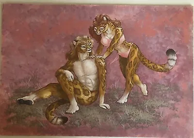 RARE Furry/Fantasy  Art Original Acrylic Painting By Susan Van Camp • $180