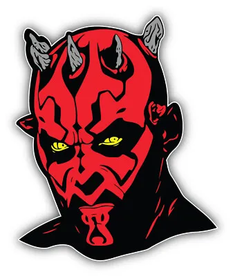 Star Wars Cartoon Darth Maul Head Sticker Bumper Decal - ''SIZES'' • $3.75