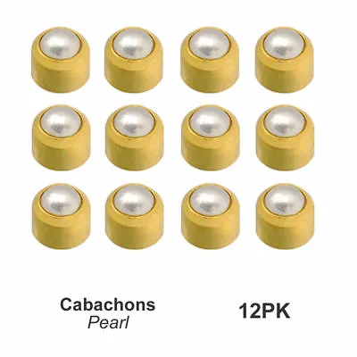 Caflon 24CT Gold Plated - Pearl Cabachon Stud (12 Pack) • £11.99