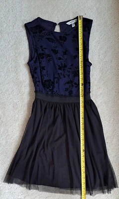 £14.74 • Buy Blue Black Flower Dress Junior Xxsmall Festival Prom Party Sleeveless Xxs