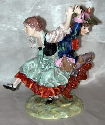 Vintage Ceramic Sculpture Dancers: Colorful ~ Great Detail 10  X 8  • $53.99