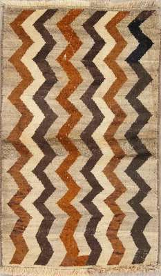 $281.48 • Buy Vintage Gabbeh Chevron Modern Oriental Area Rug Wool Hand-Knotted Carpet 3x5 Ft