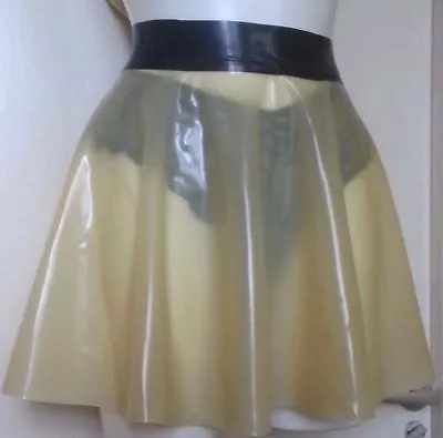 Latex Rubber Skater Skating Skirt Transparent Natural UNISEX Fetish S M L XL XXL • £42.89