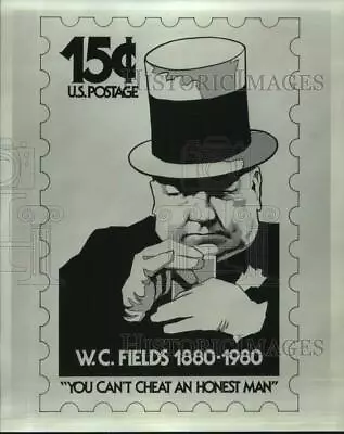 1981 Press Photo 15 Cent Stamp With A Drawn Picture Of Actor W.C. Fields • $10