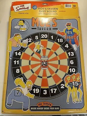 2002 The Simpsons Moe's Tavern Dart Board Magnetic Darts Metal #4750 • $30