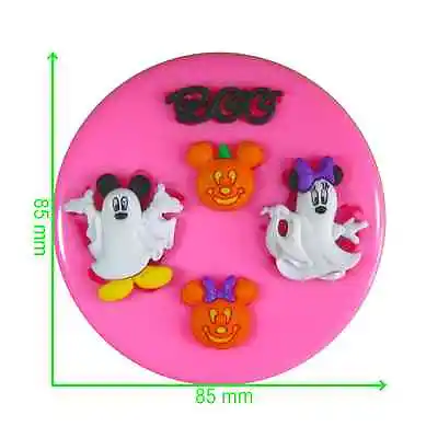 Disney Halloween Mickey & Minnie Mouse Ghosts Silicone Mould By Fairie Blessings • £8