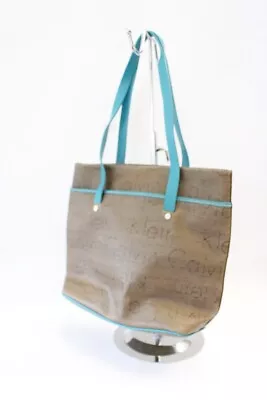 Women's CALVIN KLEIN Brown/Aqua Monogrammed Shopper Bag 33x2612cm - B52 • £9.99