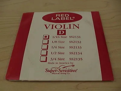 Red Label Violin D String Ss2131 - 1/16 Size New! • $9.99