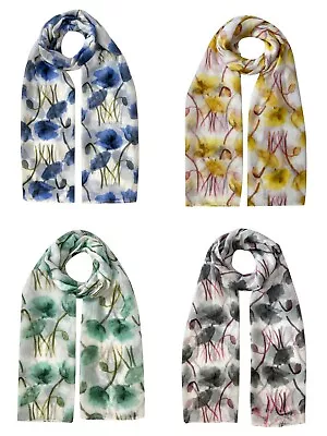 New Fashion Poppy Print Scarf Floral Print Light Weight Shawl Wrap Pashmina • £3.99