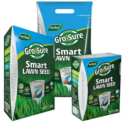 Gro-Sure Smart Lawn Seed Grow In Shade/FullSun Patches Worn Areas Grass Health • £11.95