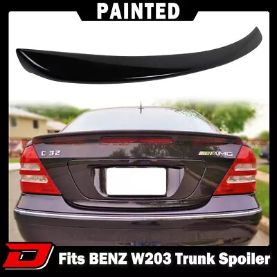 ! 01-07 Fits Mercedes Benz C W203 4D Sedan A Trunk Boot Spoiler Paint Black • $109