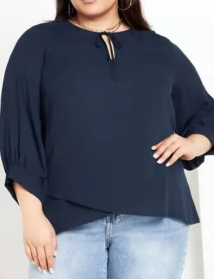 NEW City Chic Ladies Navy Monica Top Plus Size XXL 24 #N92 • $38.95