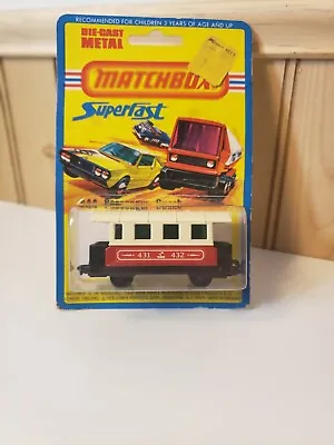 Vintage 1978 Lesney Matchbox Superfast Railroad Passenger Coach On Original Card • $15
