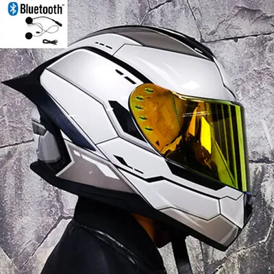 Bluetooth Motocross Helmet Dual Lens Street Bike ATV Off Road Motocycle Helmet • $88.99