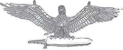 Sterling Silver Eagle Charm With Sword Charm Pendant Necklace Diamond Cut Finish • $101.15