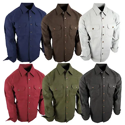 Chamois Shirt Mens Flannel Thick Rugged Work Stretch Button Pocket True Fit • $26.95