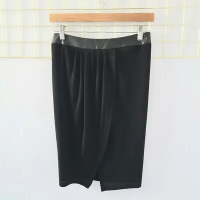 $19 • Buy Zara Womens Skirt Size XS Black Faux Leather Waistband Tulip 