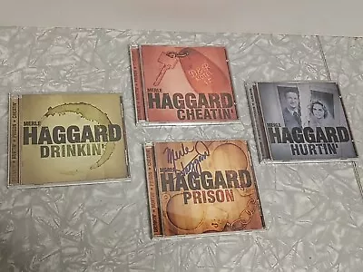 Merle Haggard Signed Prison CD + Drinkin + Cheatin + Hurtin Lot Of 4 Mama Tried • $199.99