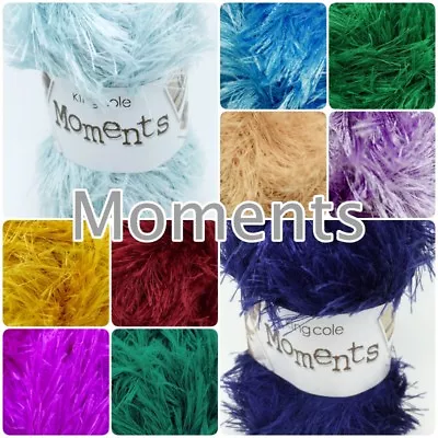 King Cole Moments Double Knit Fluffy Furry Eyelash Knitting Wool Yarn 50g Ball  • £1.99