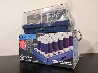 Clairol Aqua-Curl Velvety Rollers 90s Vintage Steam Curlers BRAND NEW • $70
