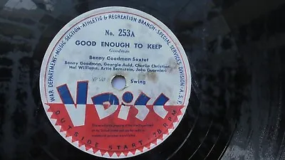 $39.99 • Buy V-Disc #253 Benny Goodman & Gene Krupa 78rpm Single 12-inch Benny Goodman Sextet