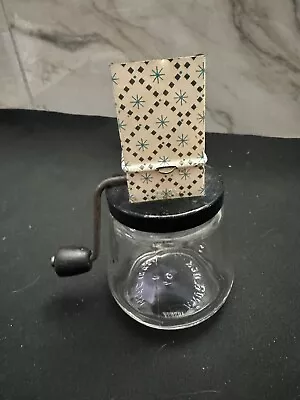 Androck Nut/spice Grinder Starburst Pattern  Metal  W/ Glass Bowl & Wood Handle • $16