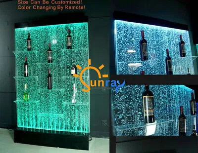 £2237.65 • Buy Bar Shelves Stand LED Lighting RGB Remote Colour Change Water Wall With Bubbles