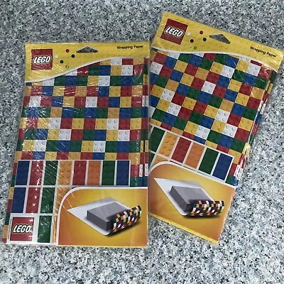 LEGO Brick 6047298 Wrapping Paper Gift Wrap W/ Stickers Multicolor LOT Of 2 NEW • $17.99