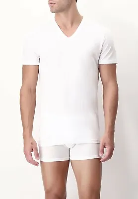 3 Bipack Perofil Men's Cotton V-Neck T-Shirt Pima Cotton Bi-Pack=6 Shirts • $105.60