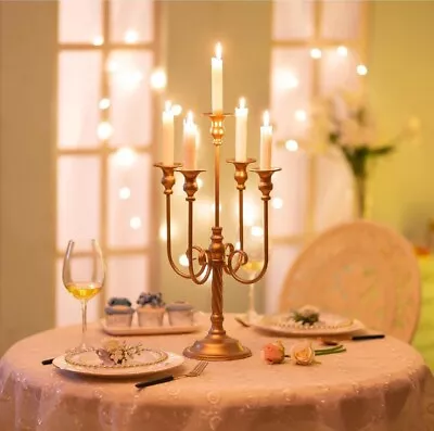  Gold Candelabra Centerpieces For Tables 2Pcs Metal Tall Candle Holder...50cm • £24.99