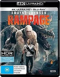 Rampage 4k Ultra Hd & Blu Ray - New & Sealed Dwayne Johnson Free Post • $18.50