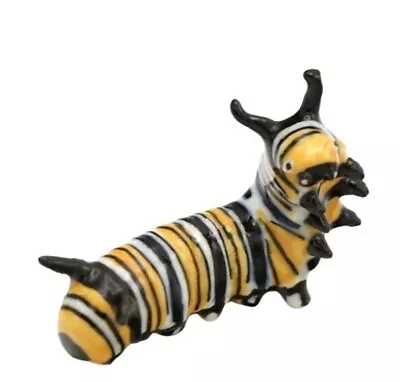 Hand-Painted Miniature Porcelain Monarch Caterpillar Figurine 27080 • $14