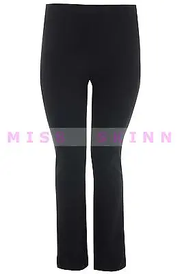 New Ladies  Bootleg Work Stretch Finelly Ribbed Nurse Trousers Black Size 10-24  • £9.99