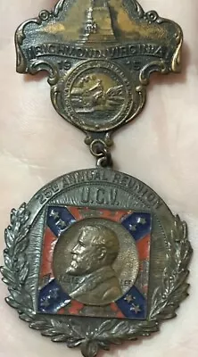 1915 United Confederate Veterans UCV 25th Reunion Medal Badge Richmond VA. • $500