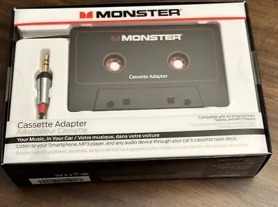 Monster Aux Cord Cassette Adapter 800 - ICarPlay For Car Tape Deck Aux To Dash • $14.39