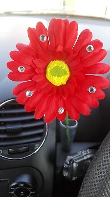  Single Red Gerbera Daisy Car Dash Flower For VW Beetle Bug Vase + GIFT • £7.96