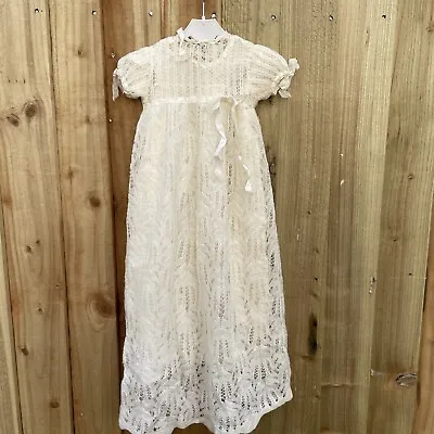 £13.99 • Buy Antique Baby Dress Knitted Crocheted Christening Gown (ref.26)