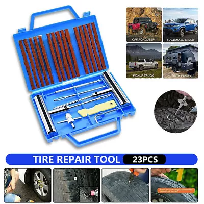 23pc Tire Repair Kit DIY Flat Tire Repair Car Truck Motorcycle Home Plug Fix • $14.89