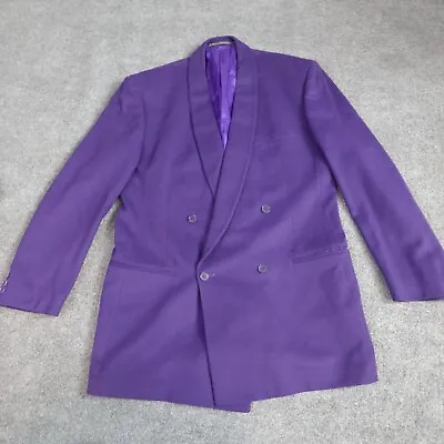 V2 Versace Blazer 42 Purple Solid Double Breasted Wool Cashmere Vintage • $199.92